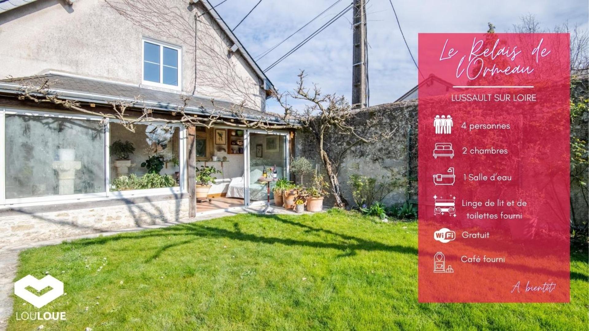Le Relais De L'Ormeau - Charmant Gite Pour 4 Pers. Lussault-sur-Loire Zewnętrze zdjęcie